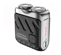 Cpolebev Afeitadora de Barba, Afeitadora Eléctrica Recargable, Cortador Magnético de Doble Anillo, Mini Afeitadora Eléctrica, Afeitadora de Viaje Negra
