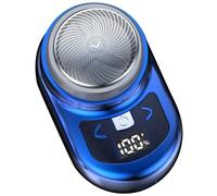 Cpolebev Afeitadora EléCtrica PortáTil Afeitadora de Bolsillo para Hombres Mini Afeitadora de Barba Pantalla LCD de AlimentacióN Afeitadora Recargable para Viajes en Casa-A