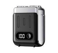 Cpolebev Afeitadora Eléctrica Portátil, Recortadora de Viaje con Pantalla Digital, Afeitadora de Barba Eléctrica, Herramienta de Afeitado, Afeitadora de Viaje, Color Negro