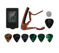 Cpolebev Afinador de Cejilla de Guitarra Apto para Ukelele ViolíN Bajo EléCtrico Guitarra AcúStica con PúAs y Soporte de PúAs Accesorios de Guitarra