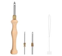 Cpolebev Aguja Perforadora, Herramienta de Aguja Perforadora de Madera, Herramienta de Aguja Perforadora de Bordado Ajustable para Aguja Perforadora, Costura Artesanal DIY