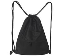 Cpolebev Al Aire Libre Nylon Negro Mochila Ultraligera para Mujer Hombre Bolsa de Baloncesto de Fútbol Cuerda Cordón Caza Senderismo Gimnasio Bolsas de Deporte (Pequeño)