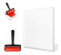 Cpolebev Almohadilla de Gel con Pincel para Monoimpresión, Estampación y Texturas Artísticas para Principiantes, Artistas y Terapia.