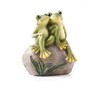 Cpolebev Amante de la Rana DecoracióN JardíN Ranas Estatuas de Pareja RomáNtica Resina Animal Estatuilla Rana Cosas Accesorios de CéSped al Aire Libre