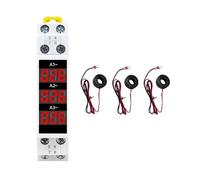 Cpolebev AmperíMetro TrifáSico de Montaje en Carril Din, Minimedidor de Corriente Modular, Indicador de Calibre, Pantalla Digital LED, AmperíMetro Detector