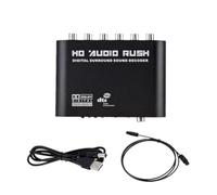 Cpolebev Amplificador Decodificador de Audio Digital una Analógico 5.1+Cable de Fibra Óptica SPDIF Coaxial una AC3 Convertidor Analógico Óptico para TV