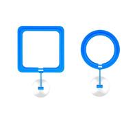 Cpolebev Anillo de AlimentacióN para Peces, CíRculo Flotante de AlimentacióN con Ventosa, FáCil de Instalar, Acuario Azul