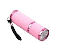 Cpolebev Antorcha Linterna 9-LED Recubierto de Goma rosad Mini al Aire Libre