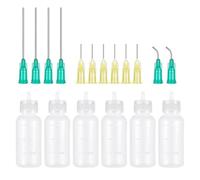 Cpolebev Aplicadoras de Pegamento con Punta de Aguja, Botella Exprimible con Punta de Precisión, Engrasador de Aguja para Pintura Artesanal, Pegamento Líquido para Quilling
