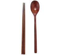 Cpolebev Árbol de Azufaifo Hecho a Mano Vajilla Coreana de Madera Utensilios de Combinación, 5 Juego de Cucharas y Palillos