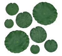 Cpolebev Artificial Flotante de Espuma Hojas de DecoracióN de la Charca de Acuario y Planta Verde Realista Lotus Follaje de los Estadios del Fish Pool DecoracióN Pack de 8, 4 TamañOs
