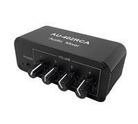 Cpolebev AU-402RCA Mezclador de Audio EstéReo Fuente de Audio Multicanal Reverberador Control de Volumen Controlador de Auriculares de 3,5 mm 4 Entradas