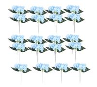 Cpolebev Azul Cabezas de Flores de Seda de Hortensia Paquete de 20 Flores de Hortensia Completas Artificiales con Tallos para Boda