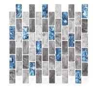 Cpolebev Azulejos Azulejos Azules de Pelar y Pegar Azulejos 3D Efecto de Ladrillo Impermeable DecoracióN de Salpicadero de Cocina Papel Pintado Autoadhesivo