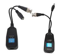 Cpolebev Balun de Video Pasivo HD-CVI/TVI/AHD con Conector de AlimentacióN y Transmisor de Datos RJ45 CAT5 1 Par