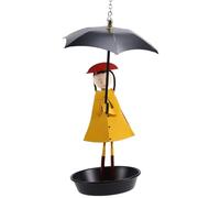 Cpolebev Bañera para Pájaros Colgante Comedero para Pájaros para Niña con Bandeja para Sombrilla Decoración para Patio, Jardín, Jardinería Al Aire Libre Decoración para Exteriores