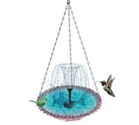 Cpolebev Baño para Pájaros Colgante con Fuente Solar Fuentes Solares para Baño de Pájaros Baños para Pájaros Colgantes para Exteriores Púrpura