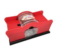 Cpolebev Barajador de Cartas Manual, Máquina Barajadora de Póquer, Portatarjetas, de Manivela Fácil, Barajador de Cartas Rojo
