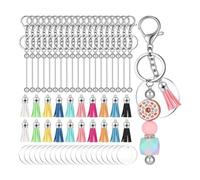 Cpolebev Barra de con Cuentas en Barra de de Cuentas Llaveros de Cuentas de Metal para Cuentas Colgante JoyeríA Dijes Manualidades DIY
