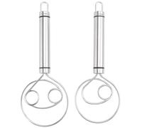 Cpolebev Batidor de Masa DanéS, Paquete de 2 Batidores Holandeses de Acero Inoxidable de Primera Calidad, Batidora Manual Grande Batidora Artesanal para Pan PasteleríA Pizza