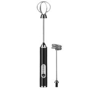 Cpolebev Batidora Eléctrica para Leche y Espumador de Bebidas, 3 Velocidades Ajustables, Ideal para Café, Latte, Matcha y Chocolate Caliente, Color Negro.