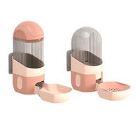 Cpolebev Bebedero y Comedero Automático Colgante para Conejos, Apto para Chinchillas, Cobayas, Erizos Pequeño Rosa