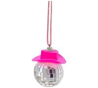 Cpolebev Bola de Discoteca Cow Boy Hat Accesorios para el AutomóVil,Accesorios para el Interior del AutomóVil,Accesorios de Adornos Colgantes para el AutomóVil-Rosa