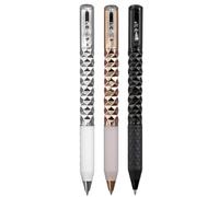 Cpolebev Bolígrafo Arrugado de Metal Geométrico Fidget, Interruptor de Cambio de Forma de Metal para Aliviar el Estrés, Bolígrafo de Gel Retráctil de 0,5 Mm, Multicolor