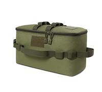 Cpolebev Bolsa de Almacenamiento para Acampar al Aire Libre Estufa de Gas Olla Bolsa de Transporte Bolsa de Picnic Utensilios de Cocina Organizador Verde