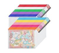 Cpolebev Bolsa para Documentos de con Cremallera de 10 Colores Bolsa de Tamaño Carta A4, Bolsa Impermeable con Cremallera para Documentos, 30 Piezas