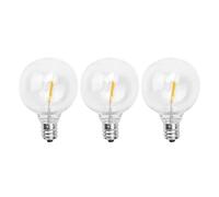 Cpolebev Bombillas LED de Repuesto G40 de 3 Piezas, Bombillas de Globo LED Inastillables con Base de Tornillo E12 para Luces de Cadena Solares CáLido