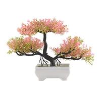 Cpolebev BonsáI de Plantas Artificiales Maceta de áRbol PequeñO Flores Plantas Falsas BonsáI de ImitacióN en Maceta para la HabitacióN del Hogar Mesa Hotel DecoracióN de JardíN A