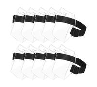 Cpolebev Brazalete Porta Credencial Brazalete Porta Credencial de Tarjeta de IdentificacióN con Hebilla de Ajuste TamañO Universal para Pases de Trabajo (10Uds)