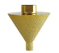 Cpolebev Broca de Biselado de Diamante para Amoladoras Angulares, Brocas Avellanadoras de 5/8 Pulgadas y 11 Hilos, Broca Cónica de Diamante para Azulejos Pequeña