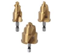 Cpolebev Broca Escalonada de 3 Piezas de 20/25/32 mm con Ranura Giratoria Límite Brocas Cónicas de Elevación PPR para Escariado de Tuberías de Agua