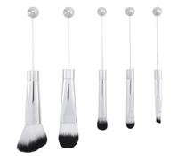 Cpolebev Brochas de Maquillaje con Cuentas, Cuentas de Silicona, Brochas CosméTicas de Maquillaje DIY, Kit de Brochas con Cuentas para Bricolaje