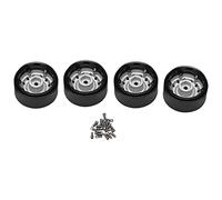 Cpolebev Buje de Llanta de Rueda Beadlock de Metal de 4 Piezas de 1,9 Pulgadas para 1/10 RC Crawler Car Axial Scx10 90046 Trx4 D90 D110, 12 PequeñOs Agujeros, Plata