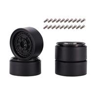Cpolebev Buje de Llanta de Rueda Beadlock de Metal de 4 Piezas de 1,9 Pulgadas para 1/10 RC Crawler Car Axial Scx10 90046 Trx4 D90, Negro