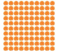 Cpolebev Cabezas de Flores de CaléNdula una Granel, 100 Piezas Cabezas de Flores Artificiales para Manualidades de Guirnaldas, Flores Falsas de CaléNdula de Seda, Naranja