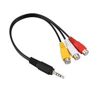 Cpolebev Cable 22cm de 3.5mm Enchufe Masculino a 3 Hembra de Audio y Video AV