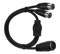Cpolebev Cable Adaptador Divisor en y Midi DIN de 5, Cable de Extensión Adaptador de Audio Midi DIN Macho de 5 A 2 Hembras Duales