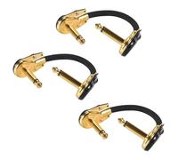 Cpolebev Cable de ConexióN para Guitarra, Cables de ConexióN para Pedal de Efecto, DiseñO de Panqueque de Perfil Bajo de áNgulo Recto de 1/4 Pulgadas para Pedales de Efectos, Paquete de 3