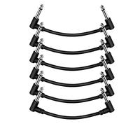 Cpolebev Cable de Guitarra Sin Ruido de 6 Pulgadas, Cables de Pedal de Guitarra de 1/4 Pulgadas, Cables de de Pedal de Efectos de Instrumento para Guitarra/Pedal de Bajo