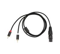 Cpolebev Cable Divisor y de 3 XLR Hembra a Doble Macho, Cable de Audio Amplificador Mezclador, Cable de InterconexióN de Audio EstéReo, 1 Metro