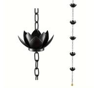 Cpolebev Cadena de Lluvia, Cadena Receptora de Lluvia Lotus para Canalones Exteriores, Copas de Cadena de Lluvia para Reemplazar la Bajante de Canalón, Desviar el Agua