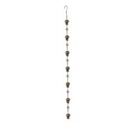 Cpolebev Cadena de Lluvia en Forma de Cono de Pino, Cadena Colgante Decorativa de Cono de Pino con Grafiti Antiguo, Campanas de Hierro MetáLico