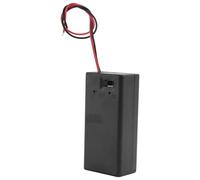 Cpolebev Caja de Almacenamiento Plastico Negro para Doble Bateria -9V con Interruptor