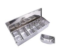 Cpolebev Caja de Condimentos de Acero Inoxidable Caja de Condimentos para de Restaurante con Tapa Caja de Almacenamiento Tanque de Condimentos para el Hogar