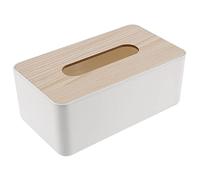 Cpolebev Caja de Pañuelos de Papel Tapa de Madera Caja de Papel Sanitaria Caja de Servilletero de Madera Maciza Caja de Pañuelos de Papel Simple y de Moda