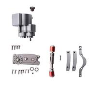 Cpolebev Caja de Transferencia Caja de Cambios Prefijada de TransmisióN de Motor Delantero para 1/10 RC Crawler Coche Axial SCX10 y SCX10 II Piezas, Titanio